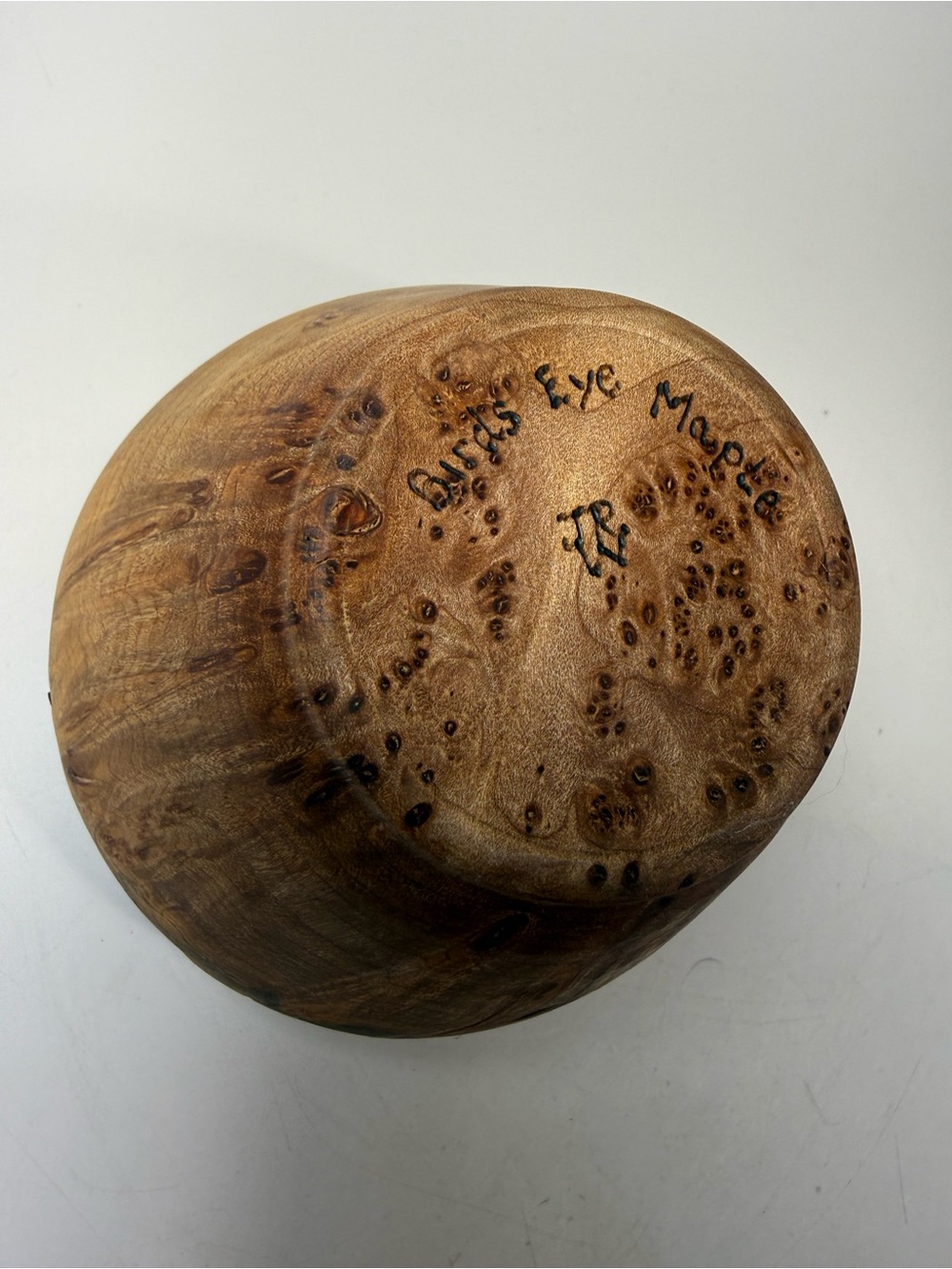 Natural hand turned crafted Burl Birds Eye maple Wood Decorative bowl live edge - Picture 8 of 9